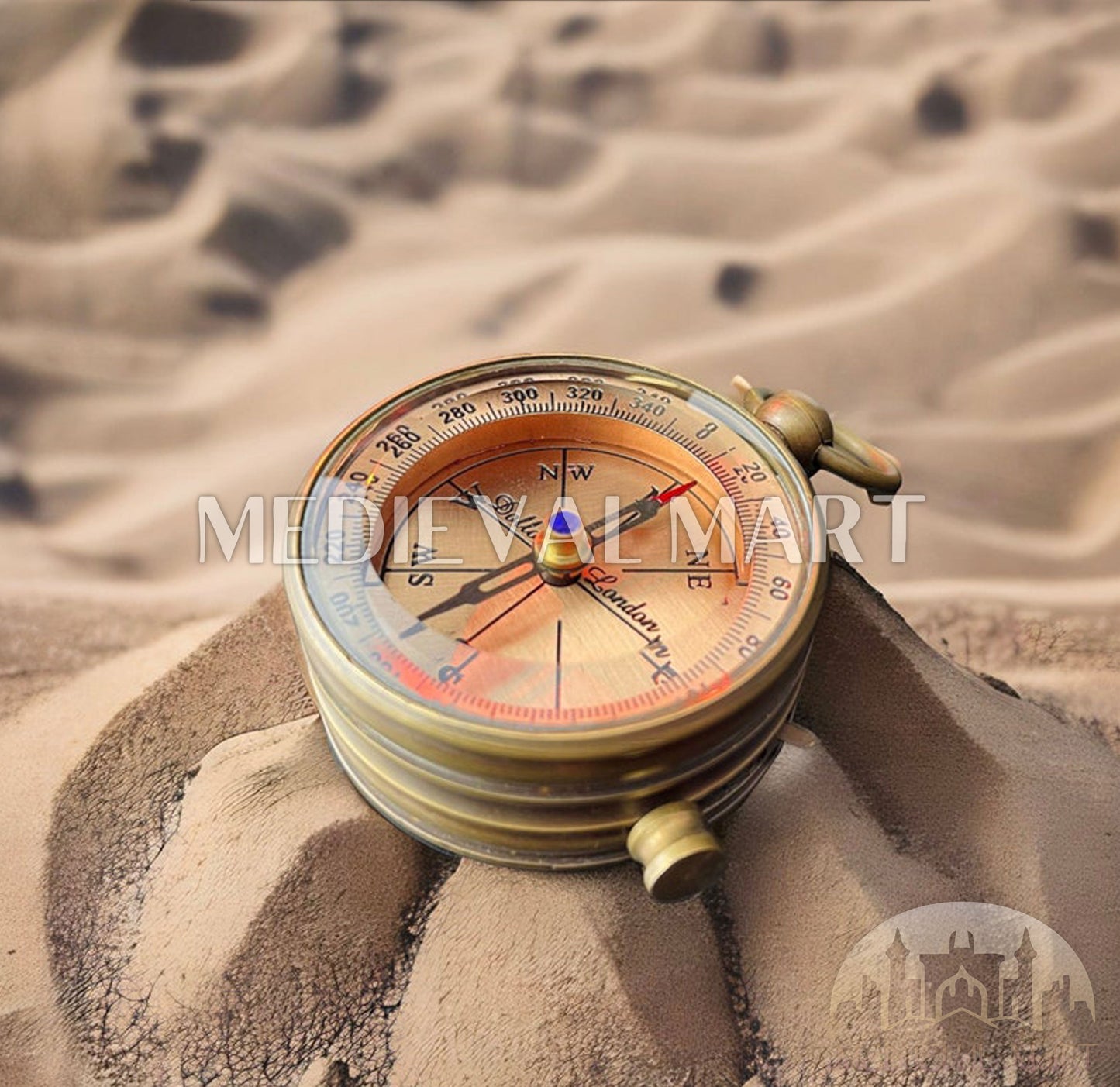 MEDIEVALMART Nautical Brass Personal Engrave Adventure Working Compass Gold Finish | Gift For Mom & Dad