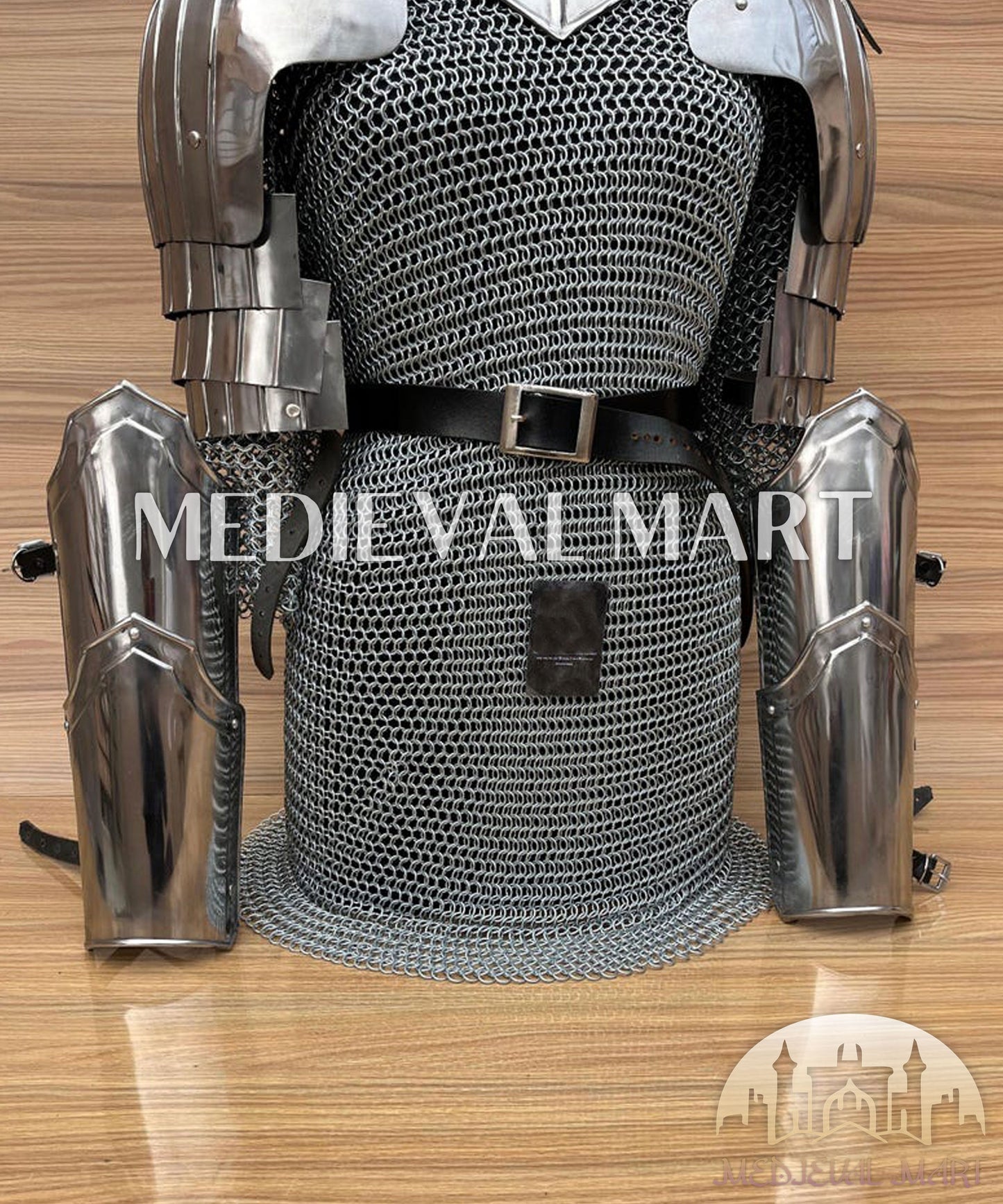 MEDIEVALMART (Solmara Knightward) Women’s Armor W/H (Blazing Fury) Chainmail + Arms Armor