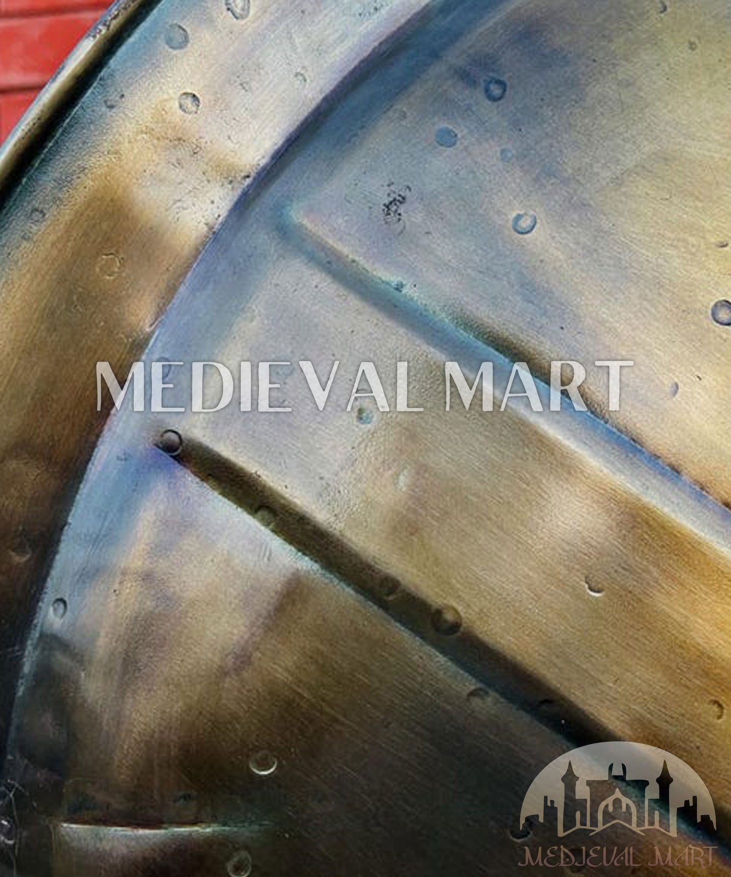 MEDIEVALMART Medieval "300 Moive" Spartan Battle Damage Shield War Finish Halloween Gift for Dad - 300 Props