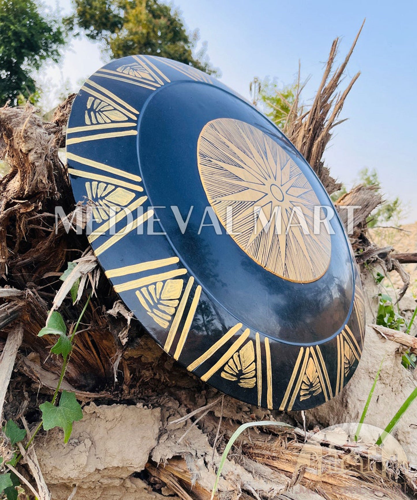 MEDIEVALMART Wonder Women Cosplay Shield Black & Gold Finish | Gift for Halloween Day
