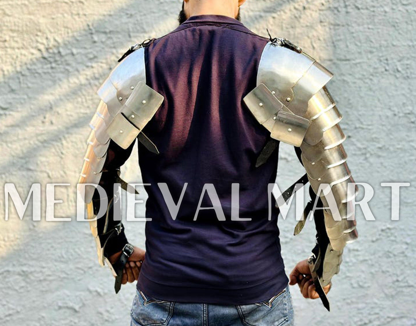 MEDIEVALMART Gladiator Warrior Double Arms Shoulder Armor - Pad LARP Armor