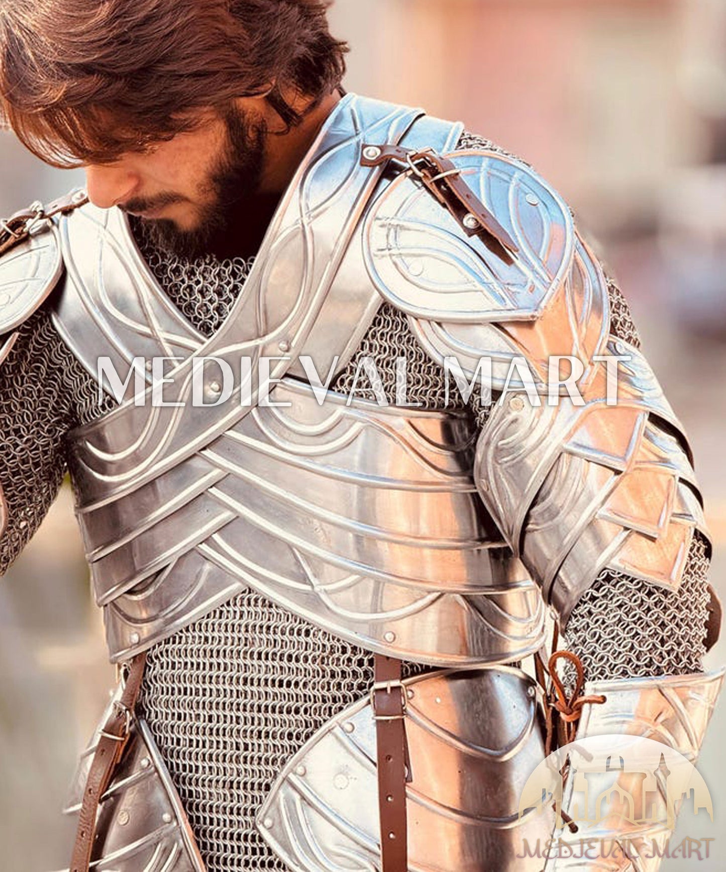 MEDIEVALMART Medieval Second Age Elves Full Suit Of Armor Cuirass/Bracers/Leg Greaves/Shoulders