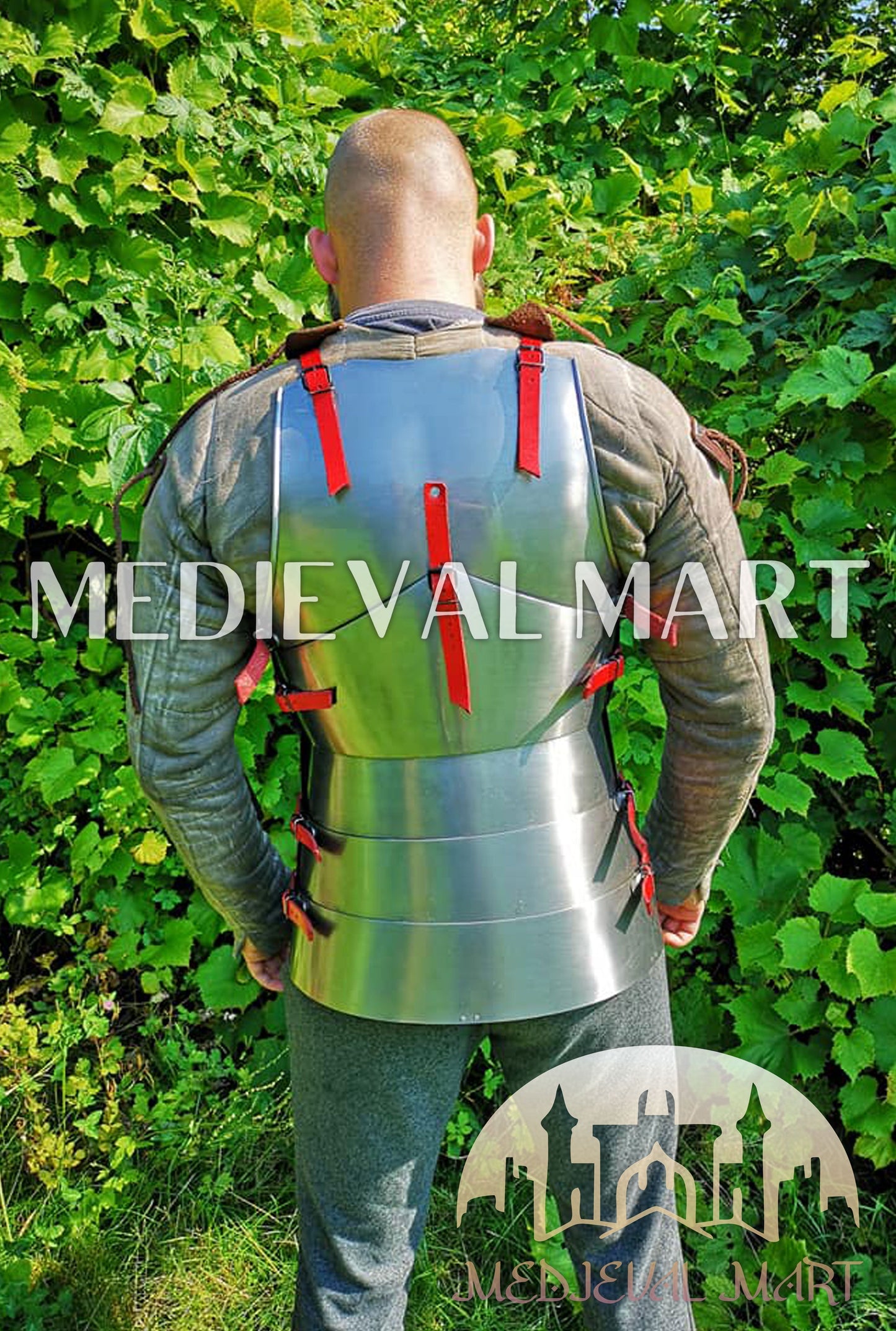MEDIEVALMART 1400s European knight Warrior Buhurt full Body Plate Armor Costume W/H Klappvisor Bascinet & Viking Axe