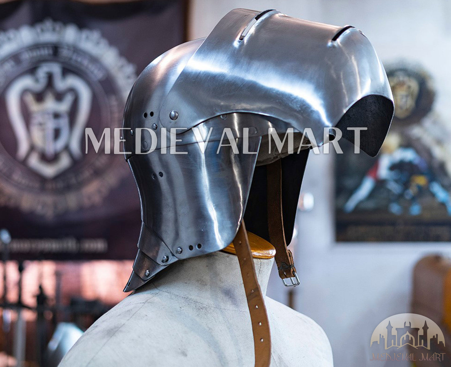 MEDIEVALMART Medieval Steel German knight Sallet head armor "The Kingmaker" Helmet