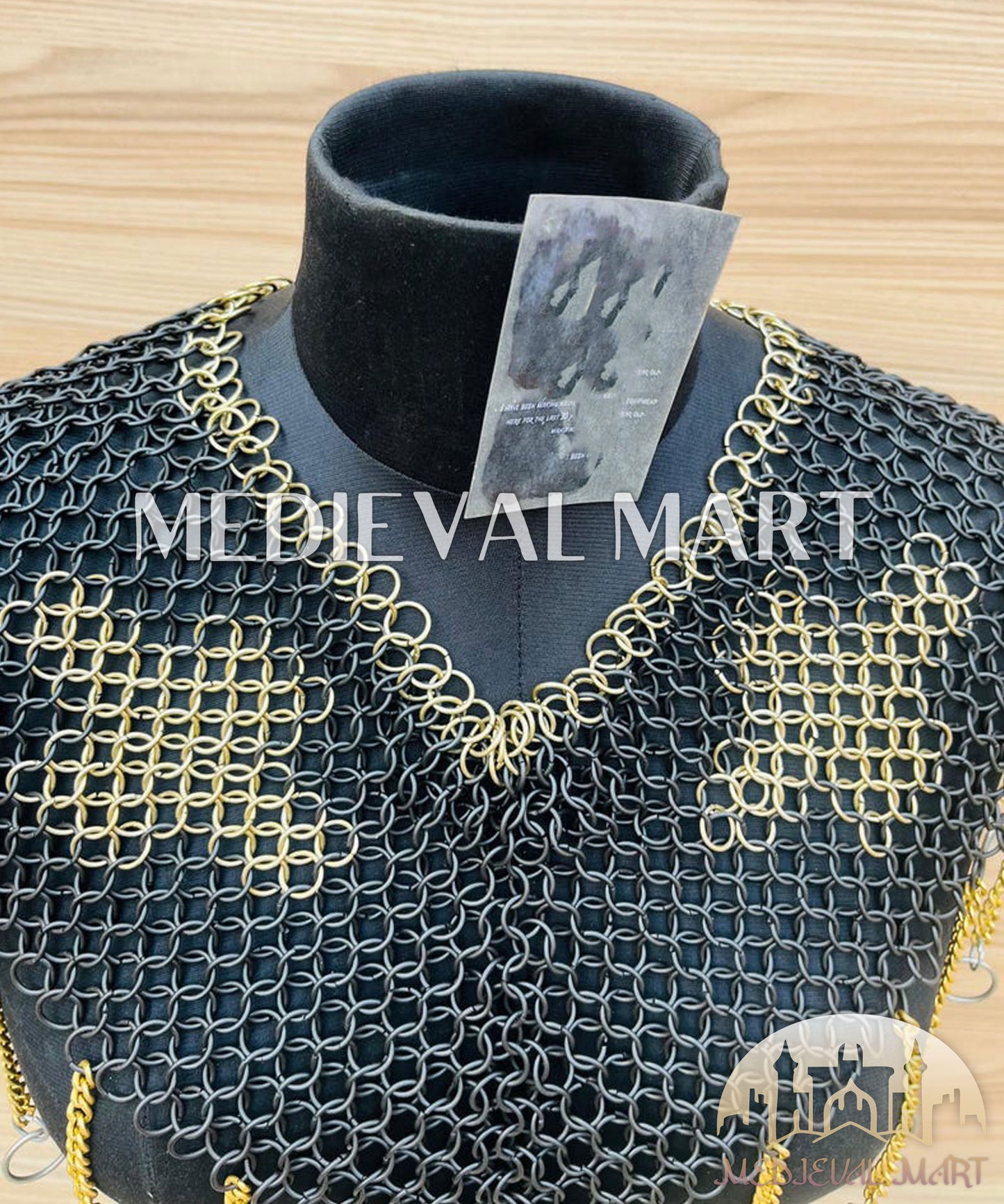 MEDIEVALMART Women’s Black (Sable Knight) Chainmail Armor W/o Skirt