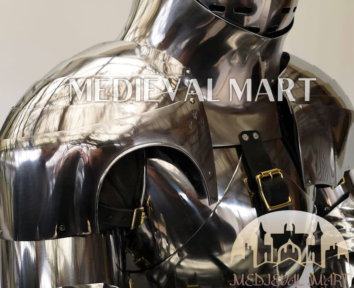 MEDIEVALMART Medieval knight Full Plate Customised English Body Armor With Viking Axe Weapon