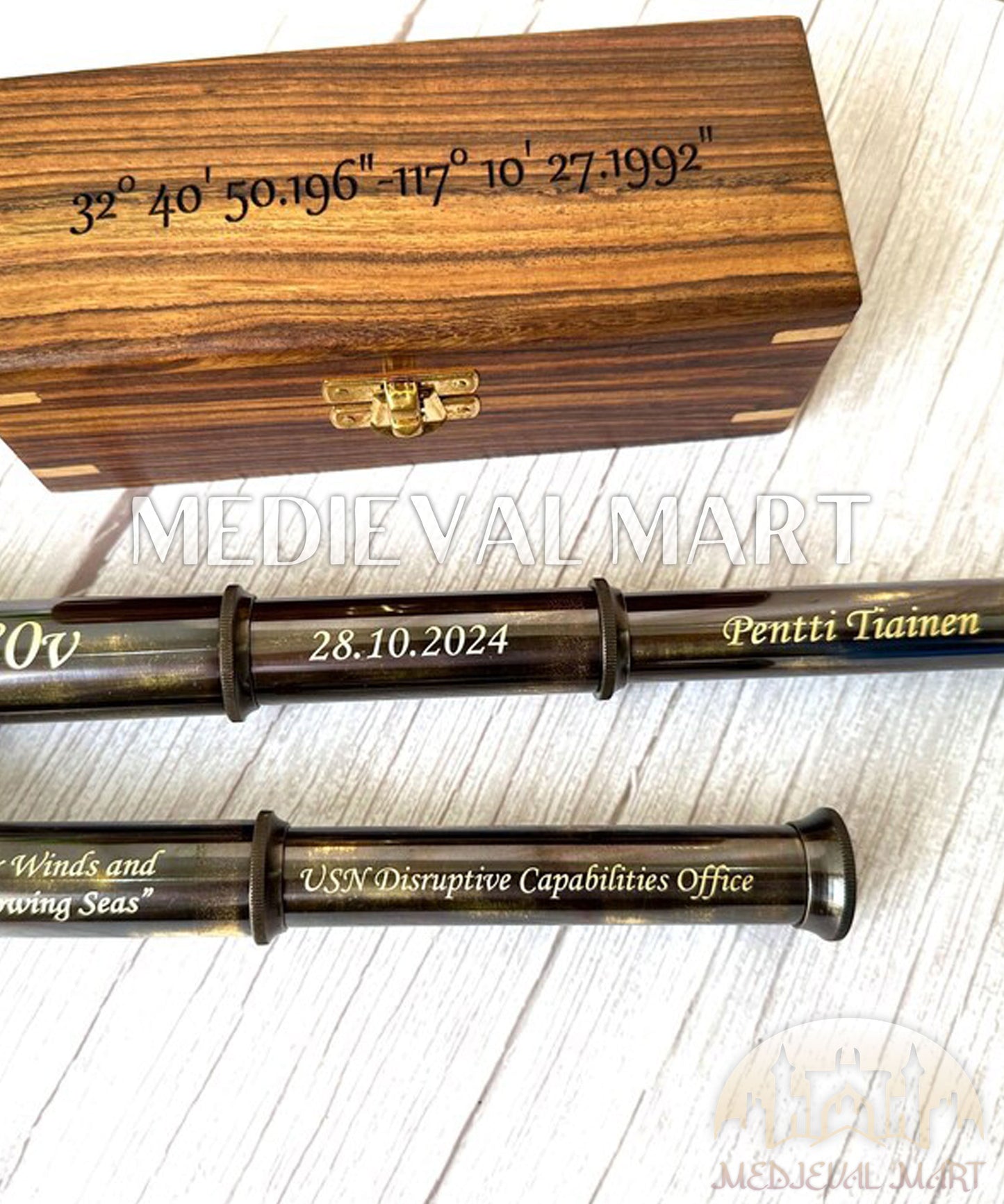 MEDIEVALMART Nautical Royal Marine Brass Telescope Steampunk Gift, Fathers Day Gift