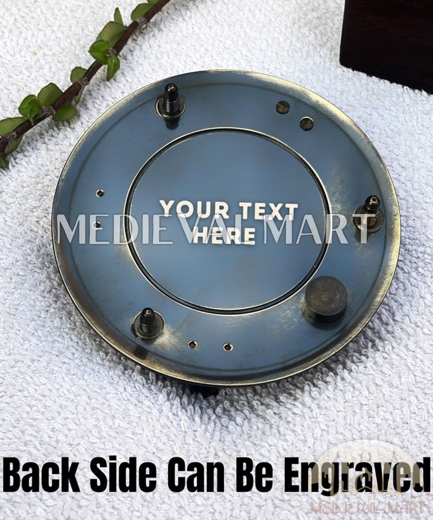 MEDIEVALMART “AstraDial” Antique Brass Sundial Compass (1885 Replica) W/H Dark “VintageVault” Case | Gifts For Mom & Dad