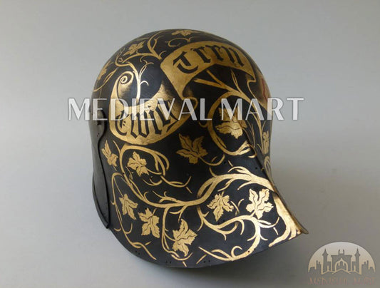 MEDIEVALMART Historical Mid Century German knight Sallet Head Armor "The Mighty King" Helmet