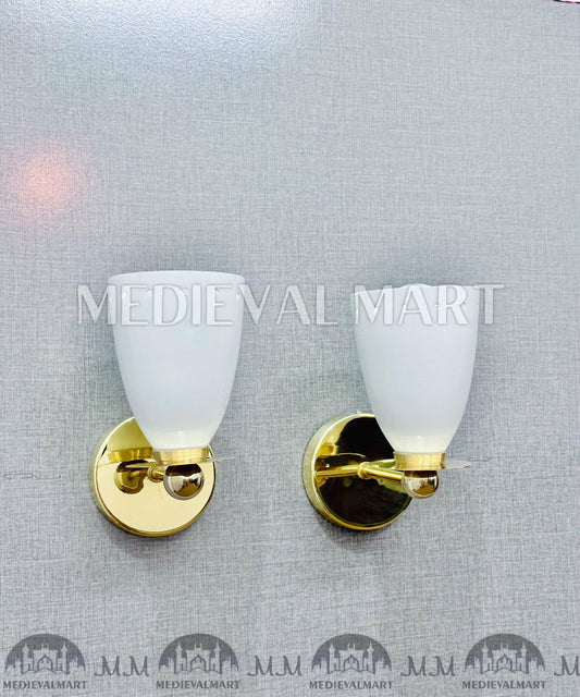 MEDIEVALMART Handmade Brass Wall Sconce: Modern Italian Lighting Fixture