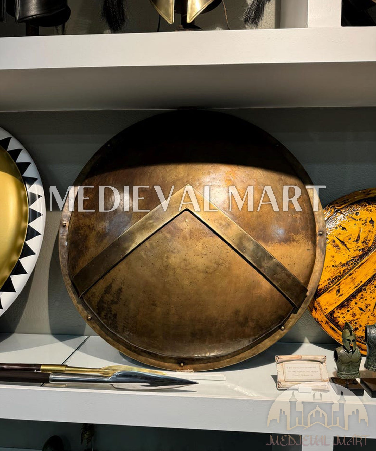 MEDIEVALMART 300 Movie Spartan’s Antique Touch Metal Shield | Gifts For Dad