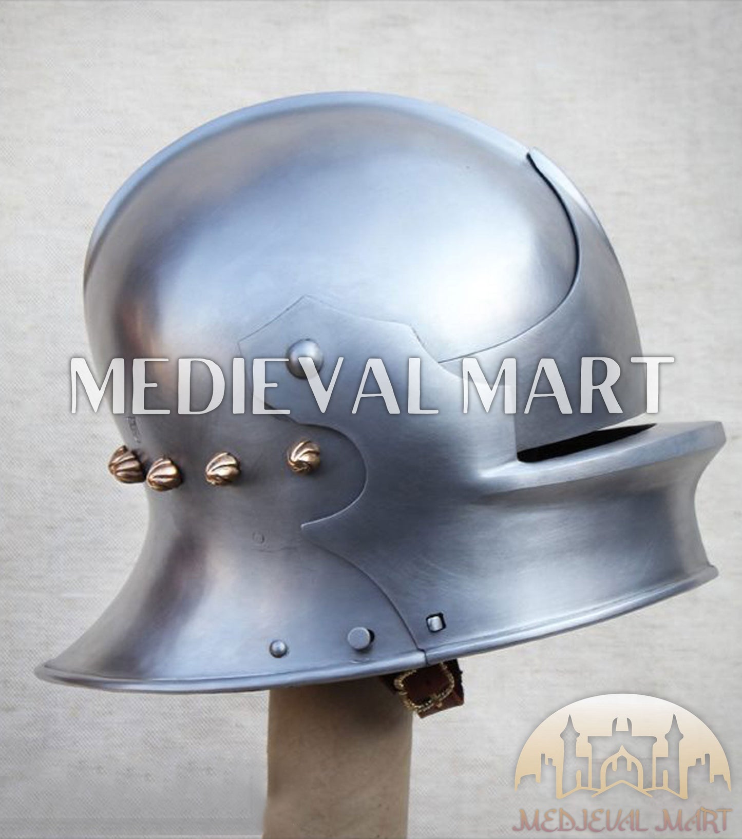 MEDIEVALMART Hungary Mid Century Medieval Gothic Celata War Helmet With Neck Armor