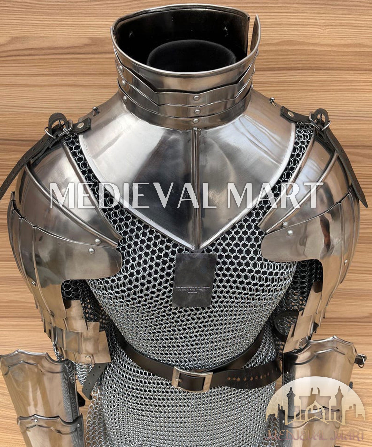MEDIEVALMART (Solmara Knightward) Women’s Armor W/H (Blazing Fury) Chainmail + Arms Armor