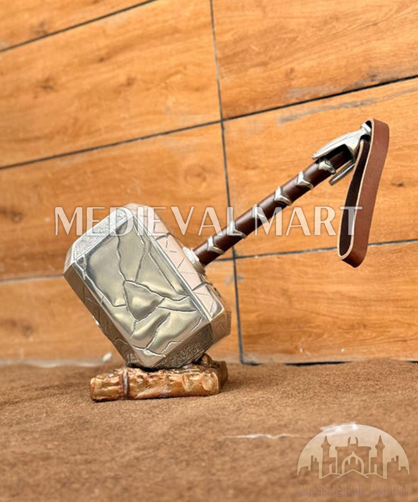 MEDIEVALMART First Avengers Steve Rogers Damaged Shield W/H Thor Damage Hammer | Gift for Son