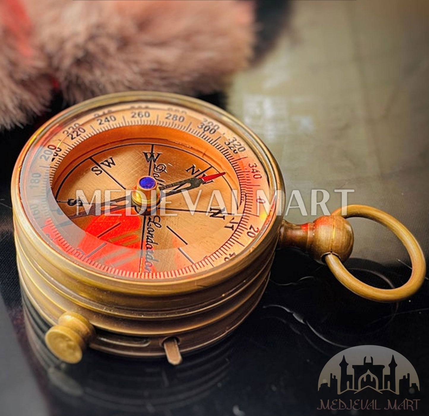 MEDIEVALMART Nautical Brass Personal Engrave Adventure Working Compass Gold Finish | Gift For Mom & Dad
