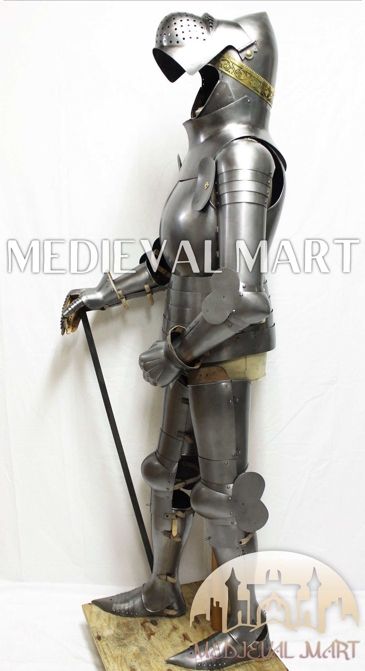 MEDIEVALMART Historical Mild Steel Ancient Rom Soldier Full Armor Costume W/H Bacinet Helmet