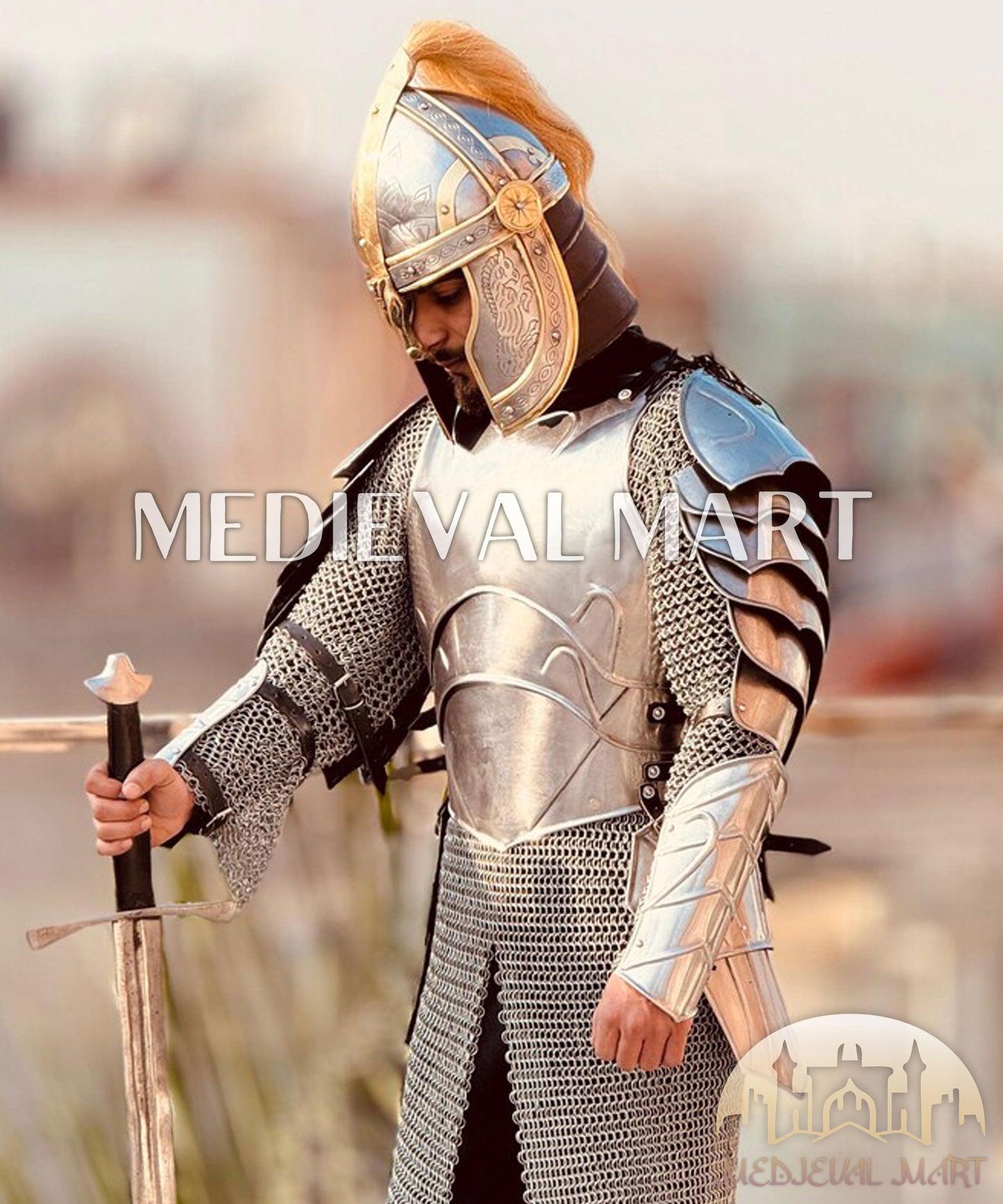 MEDIEVALMART Lord Of The Rings Medieval Knight Steel Larp Elven Full Body Armor