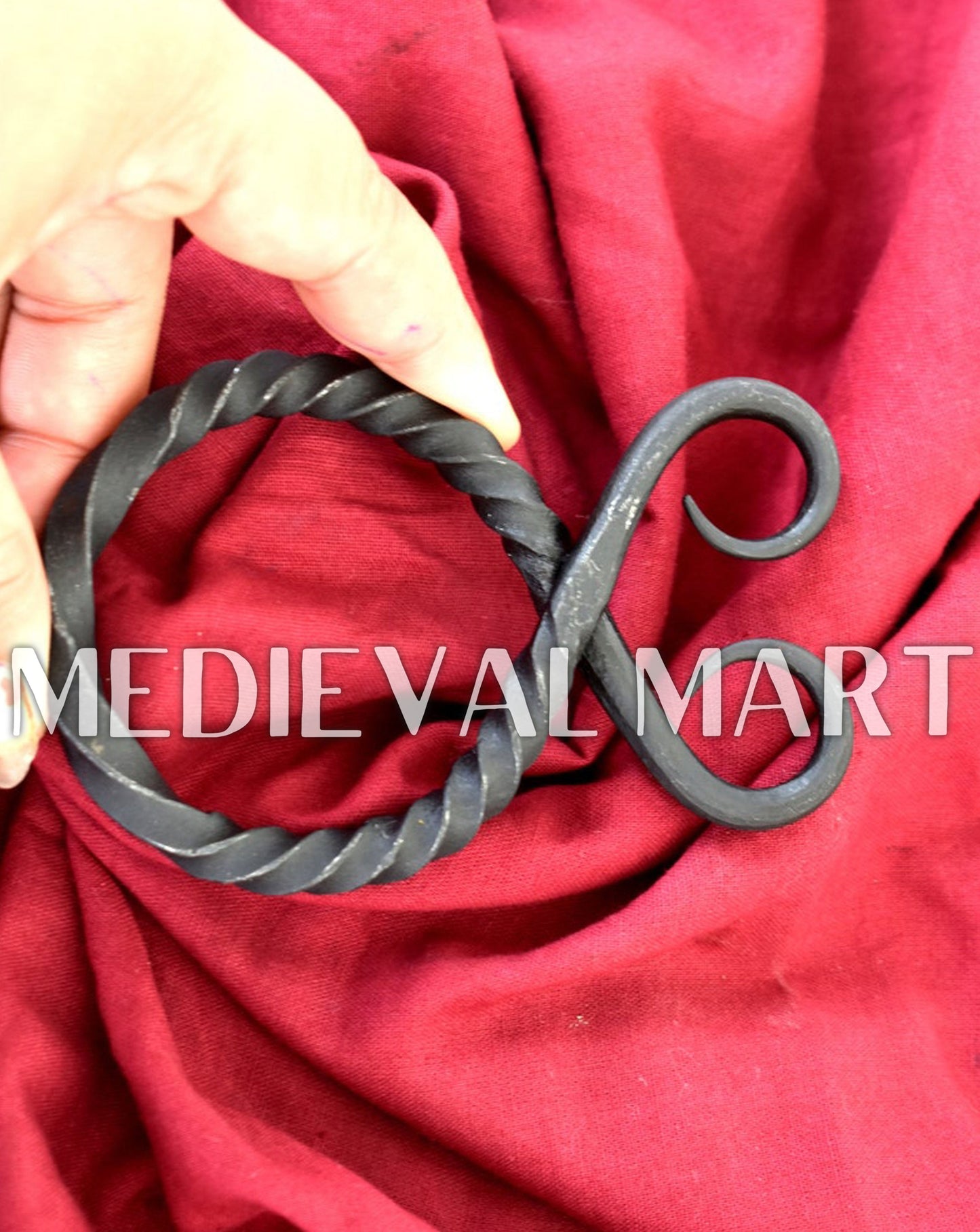 MEDIEVALMART Medieval Hand Forged Iron Troll Cross Belt Buckle