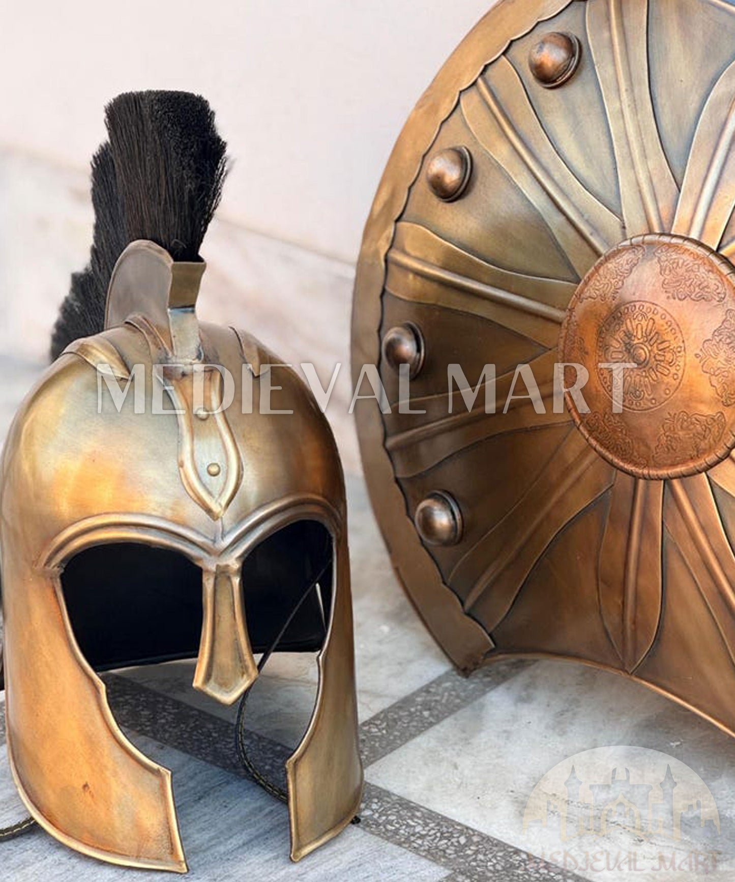 MEDIEVALMART "Achilies" Trojan Warrior Sword, Shield, Helmet Costume for Halloween | Troy Props