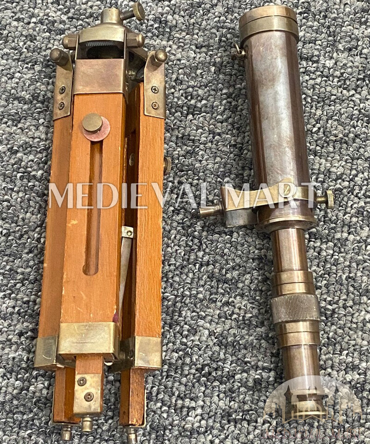 MEDIEVALMART Nautical Handmade Antique Telescope With Brass Tripod Telescope Gift for Dad