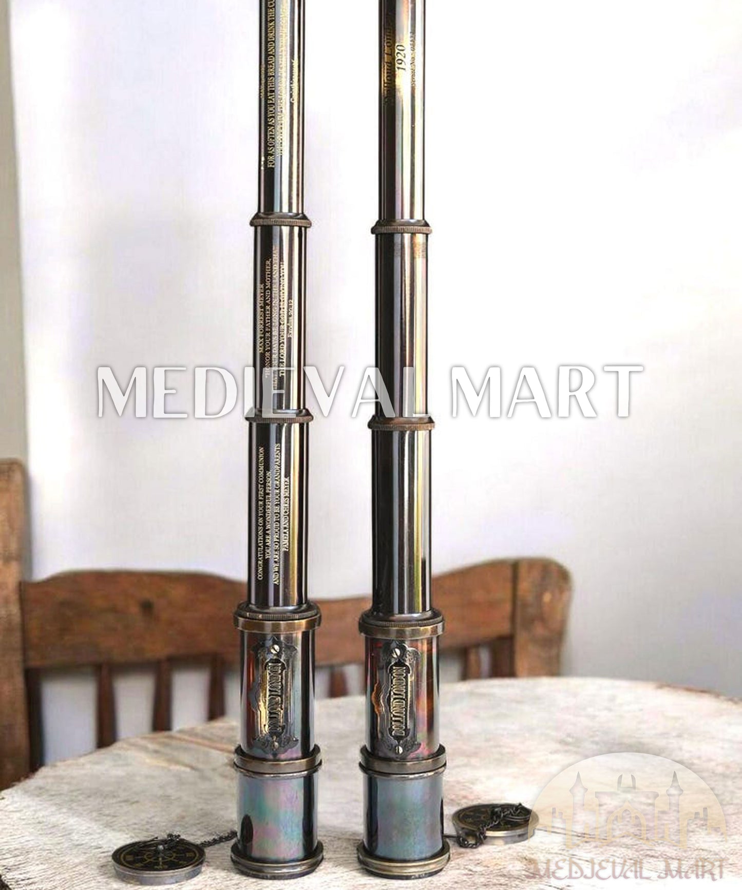 MEDIEVALMART Nautical Antique Brass Custom Telescope With Box Gift for Mom