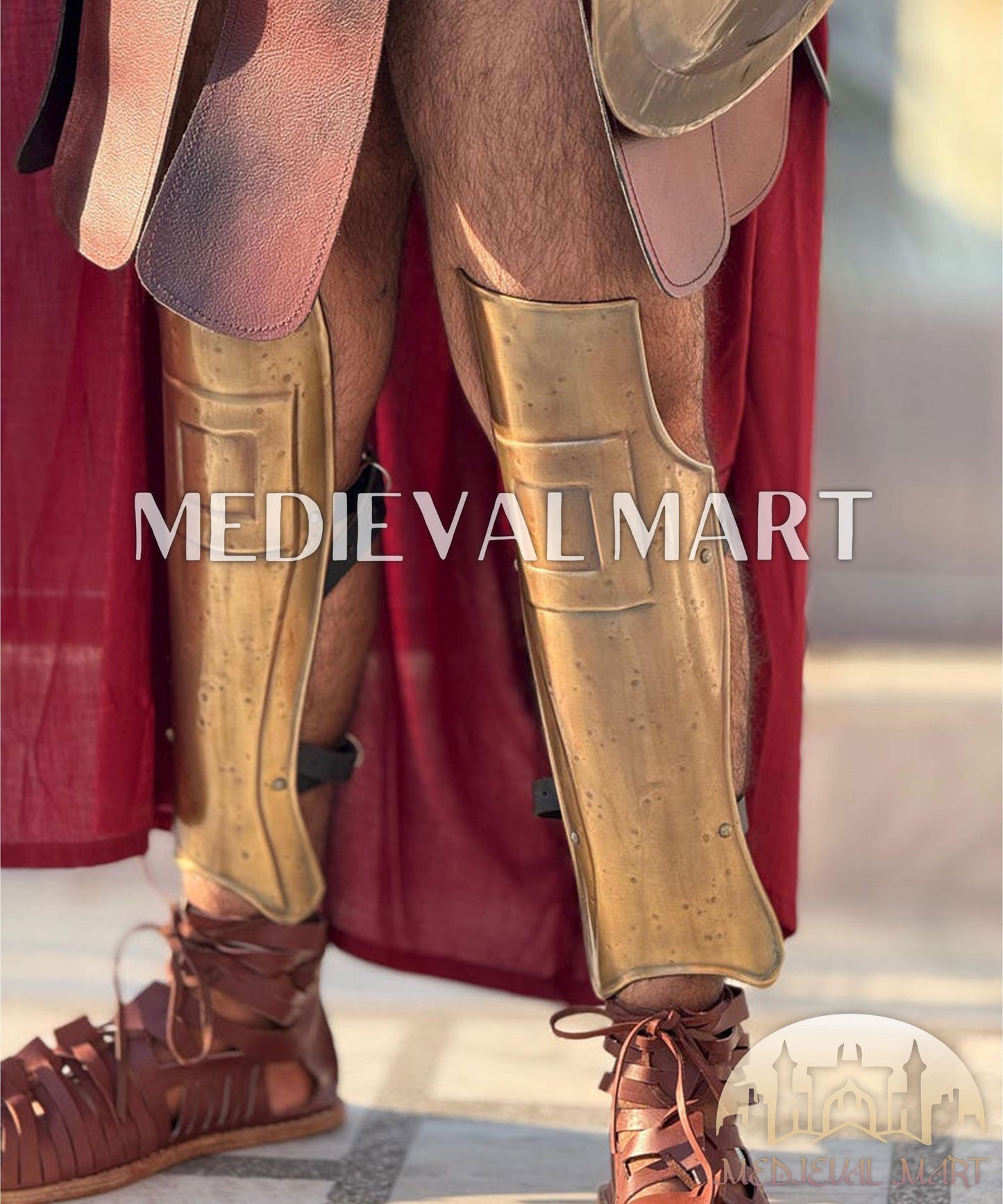 MEDIEVALMART King Leonidas 300 Spartan Costume Armor – Full Antque Bronze Greek Warrior Cosplay Suit