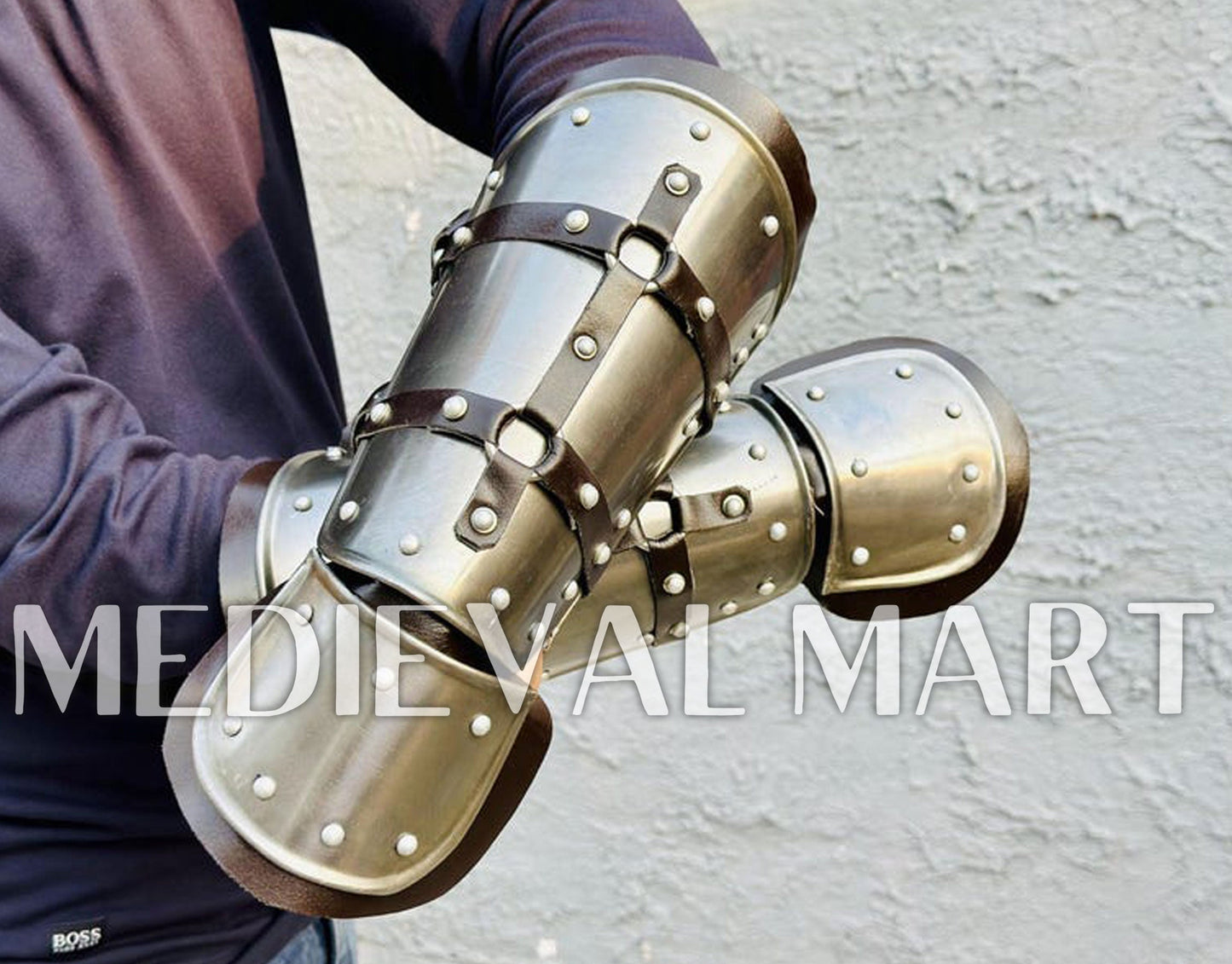 MEDIEVALMART Medieval Arm Witcher Steel Bracers Armor - LARP Armor