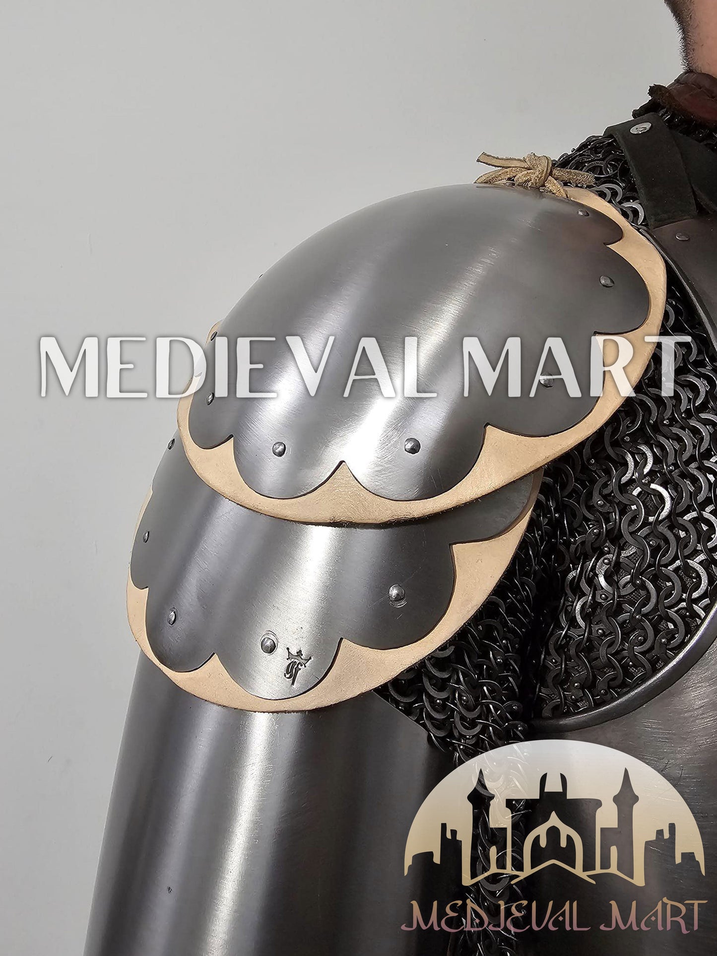 MEDIEVALMART 14th-Century Authentic Combat Full Plate Armor W/H Sword & Chainmail Inner