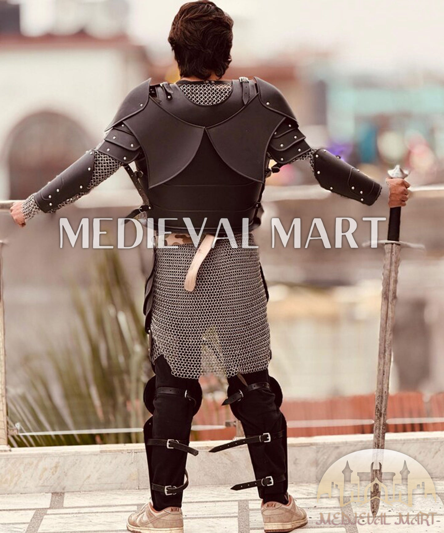 MEDIEVALMART Medieval Dark Drake Black Knight Full Body Armor Suit