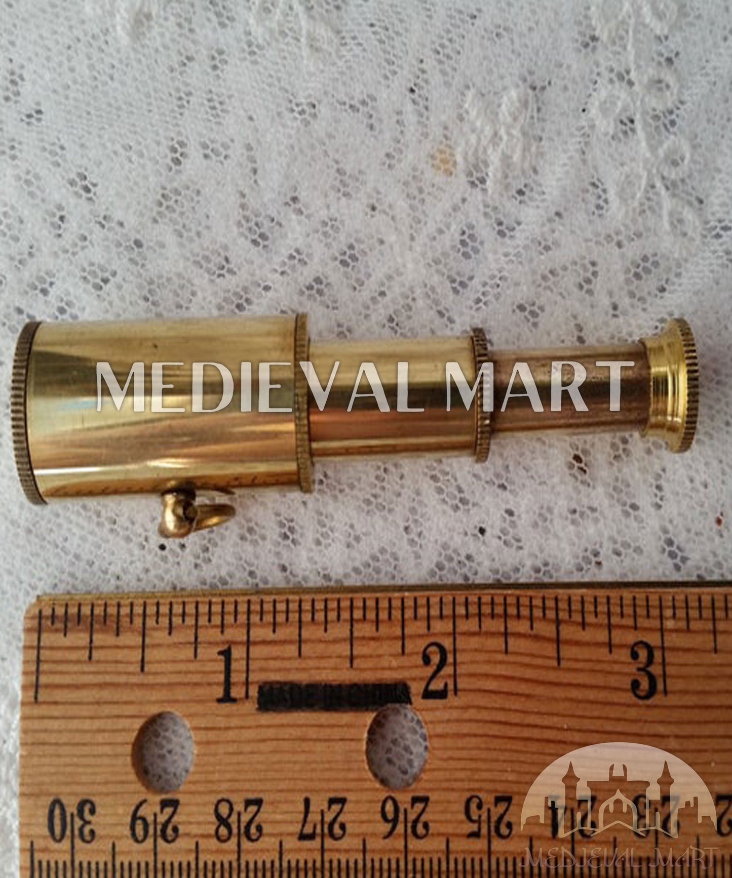 MEDIEVALMART Nautical Miniature Brass Telescope: Steampunk Nautical Spyglass Pendant