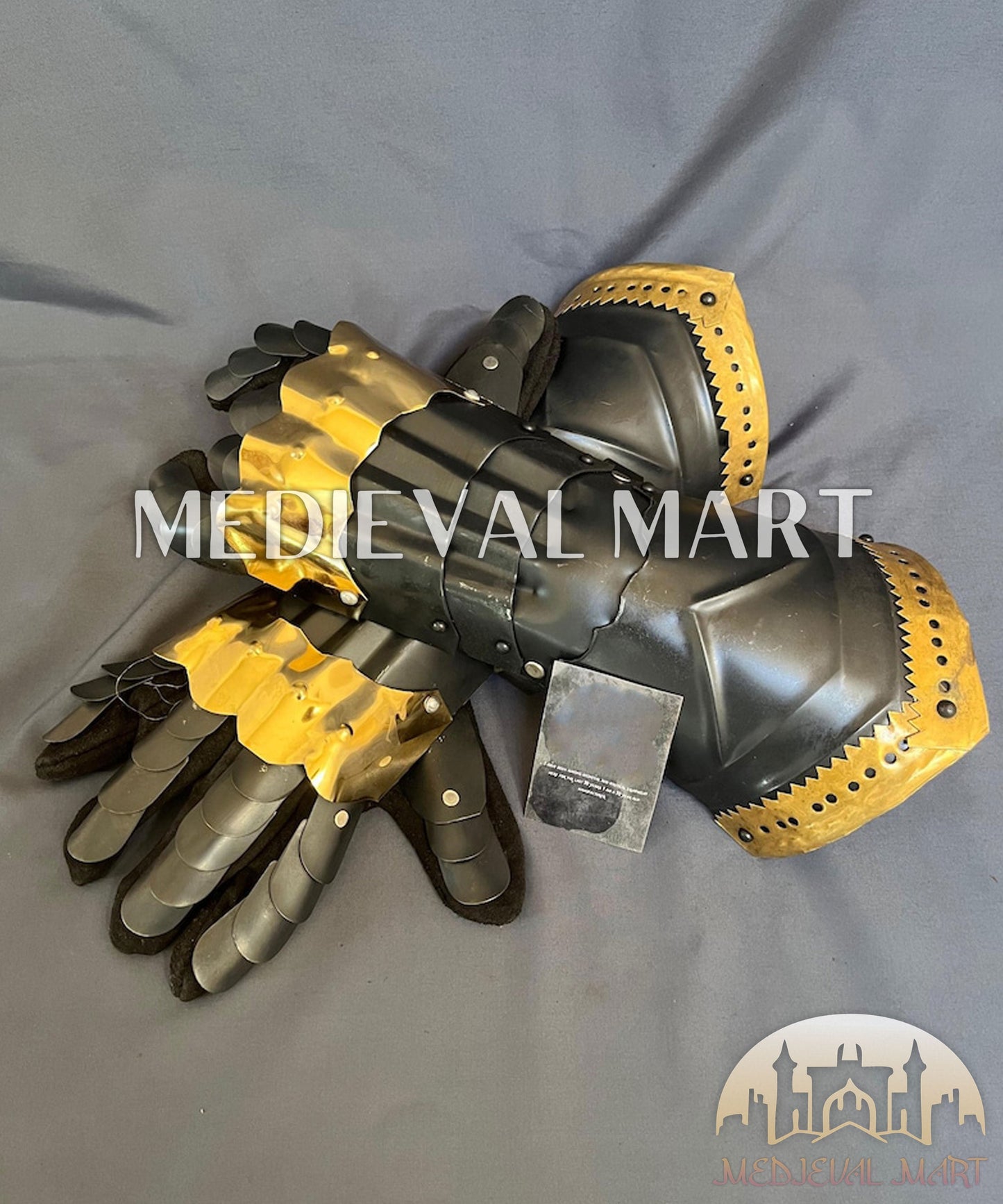 MEDIEVALMART LOTR Guantelete Medieval Lobo Oscuro de Fantasía Witcher - Armadura de Guantes para Cosplay