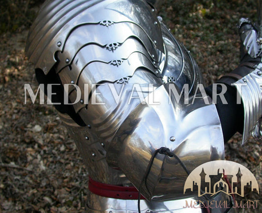 MEDIEVALMART Medieval 15th century Germans knight warrior full body complete metal armour costume with Sword and Chain mail Inner