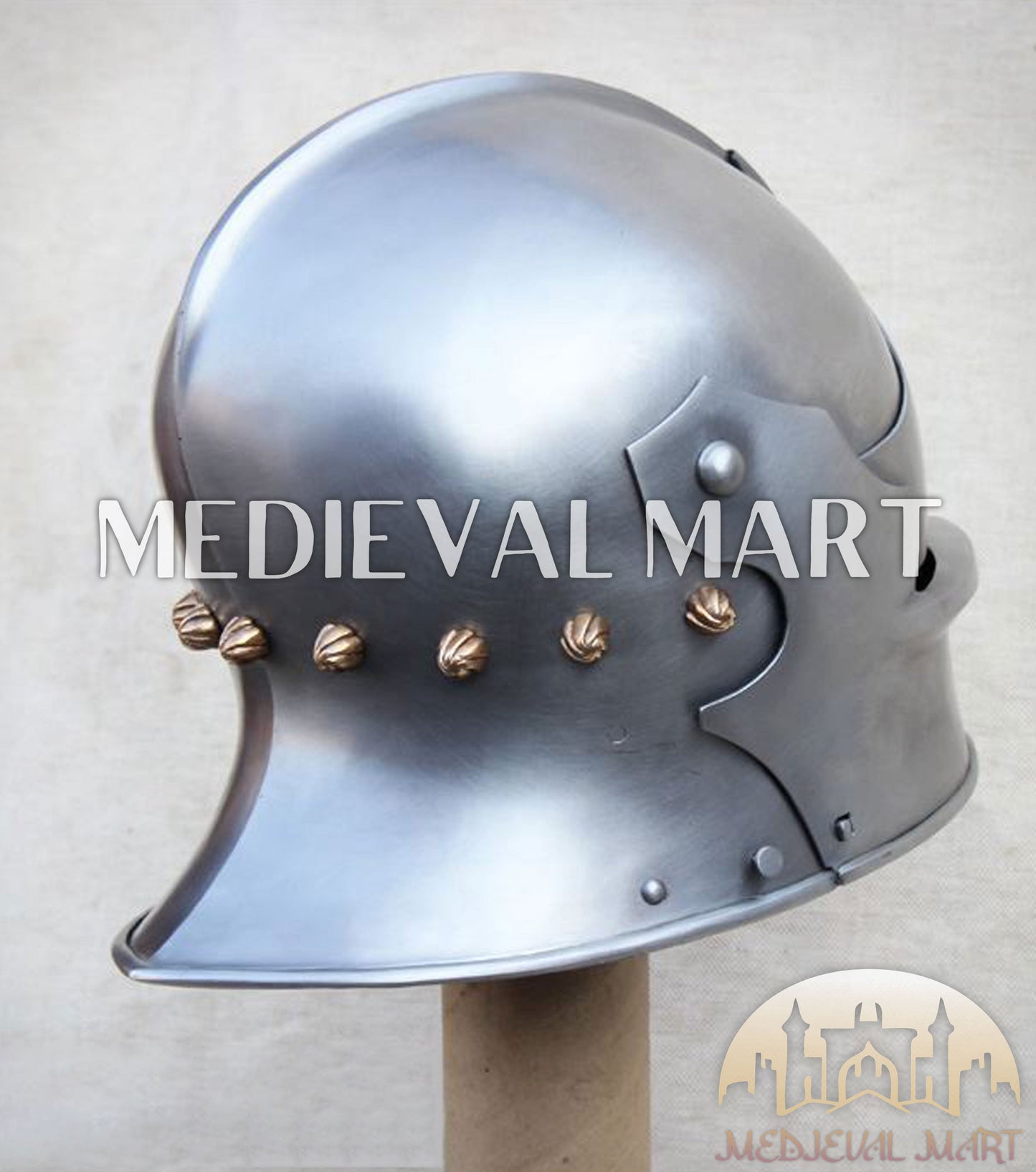 MEDIEVALMART Hungary Mid Century Medieval Gothic Celata War Helmet With Neck Armor