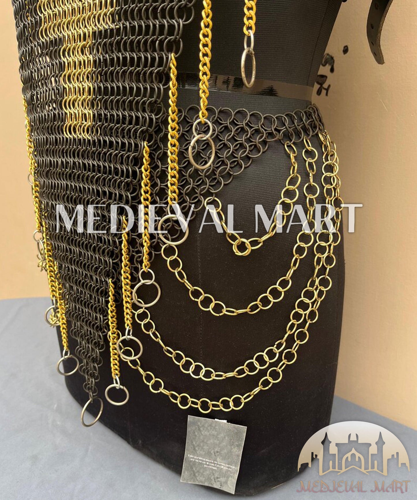 MEDIEVALMART (Isolara Dragonplate) Women’s Armor W/H Black (Dragonfang) Jesus Chainmail