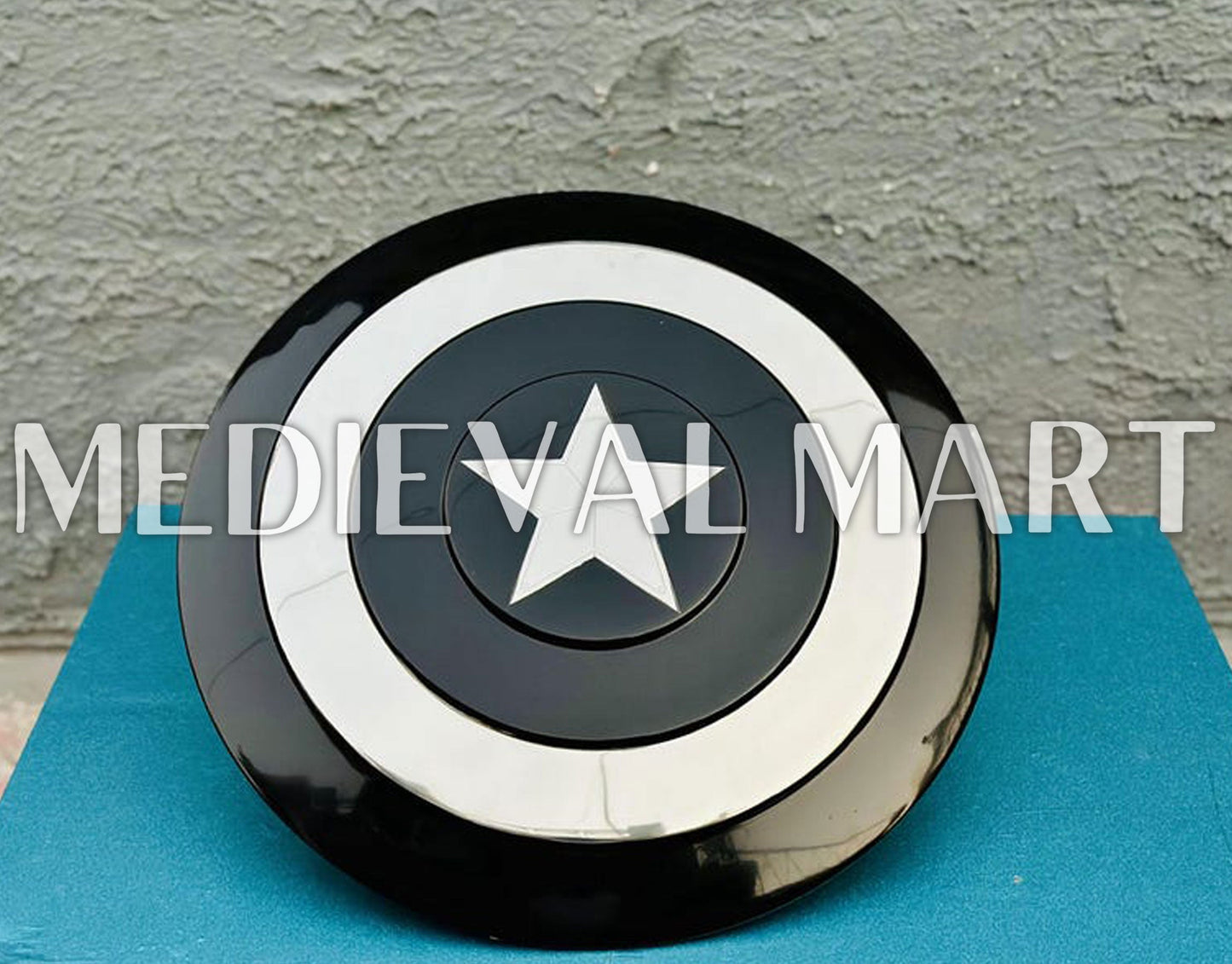 MEDIEVALMART Marvel Legend Captain America Shield Black Finish | Marvel Prop Replica