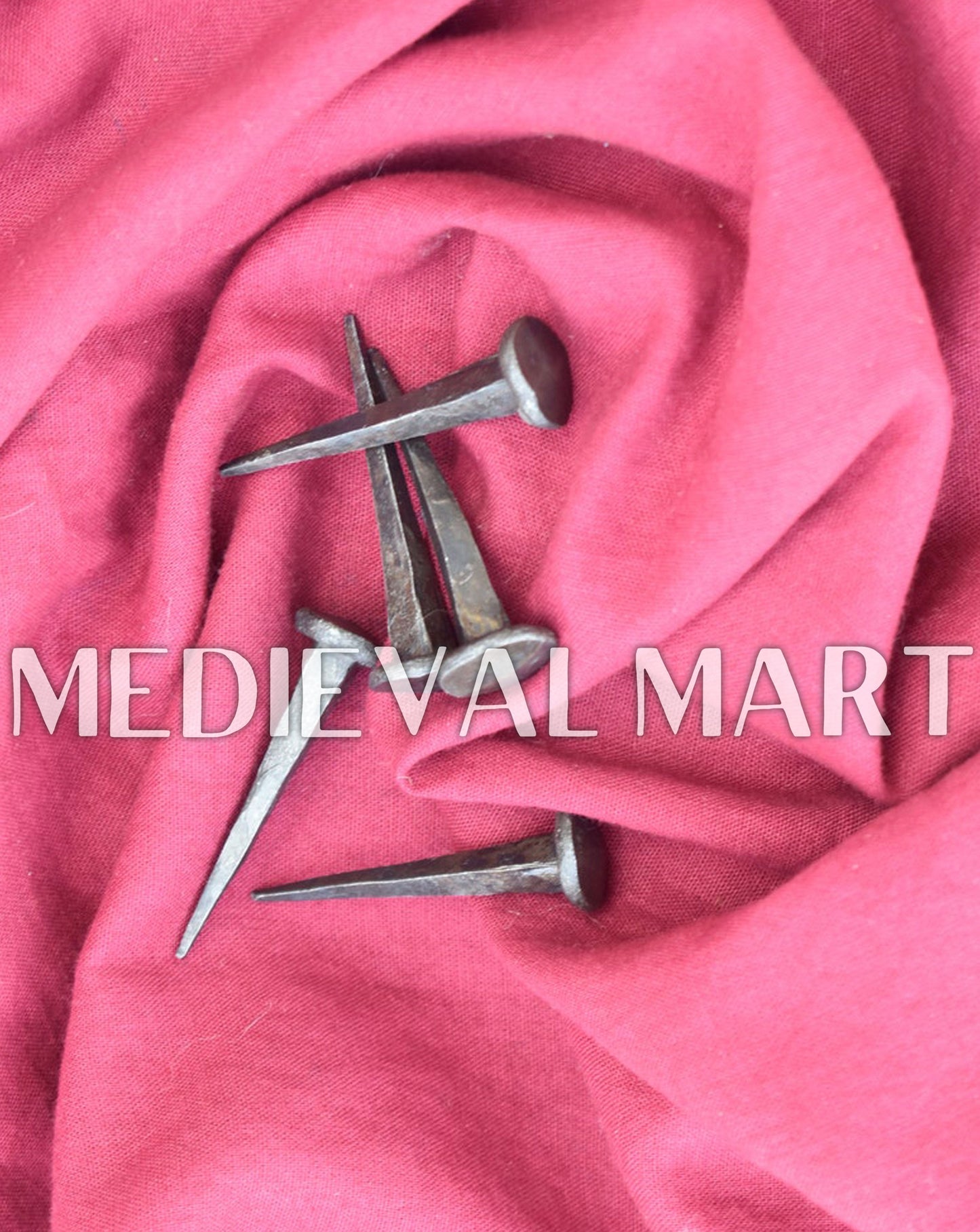 MEDIEVALMART Lot de 5 clous médiévaux forgés à la main en fer.