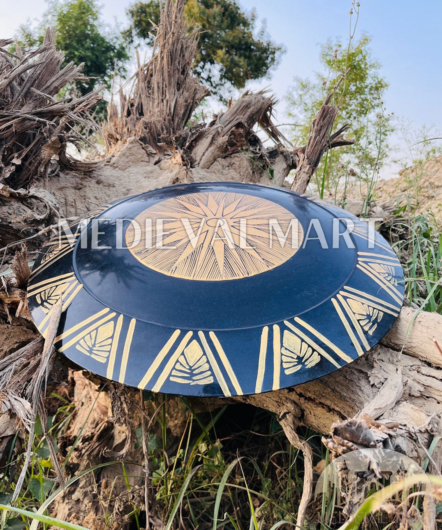 MEDIEVALMART Wonder Women Cosplay Shield Black & Gold Finish | Gift for Halloween Day