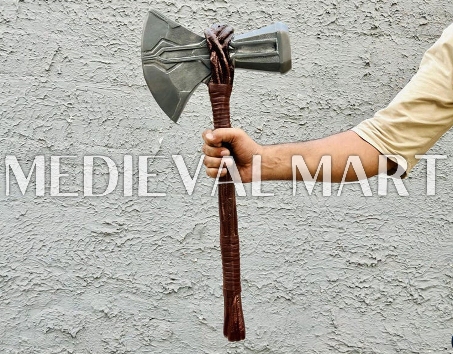 MEDIEVALMART Avengers Legends Hela Battle Damage Thor Hammer Marvel Prop Replica