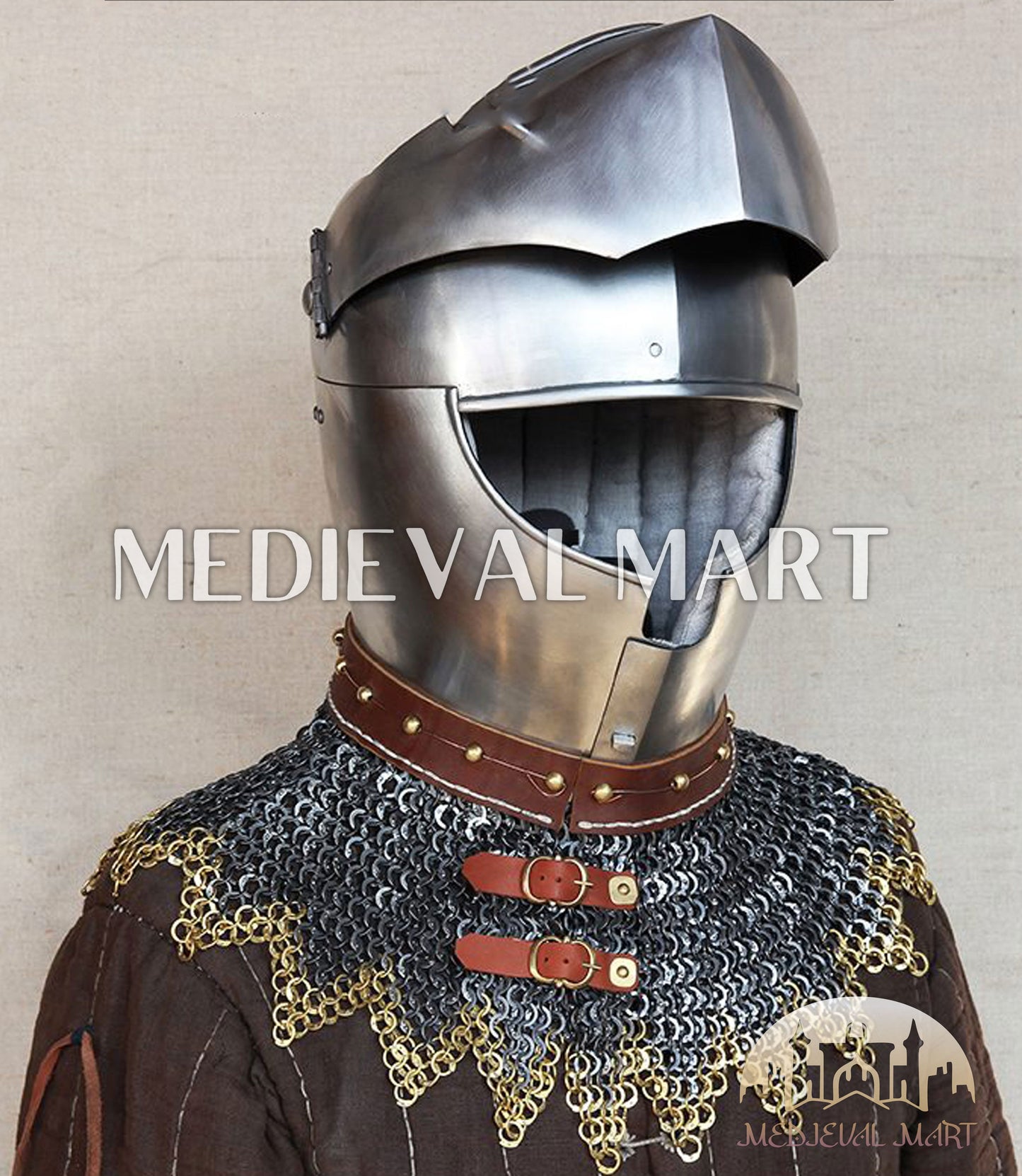MEDIEVALMART XV Century Italian King Guard Houndskull Combat Bascinet Helmet