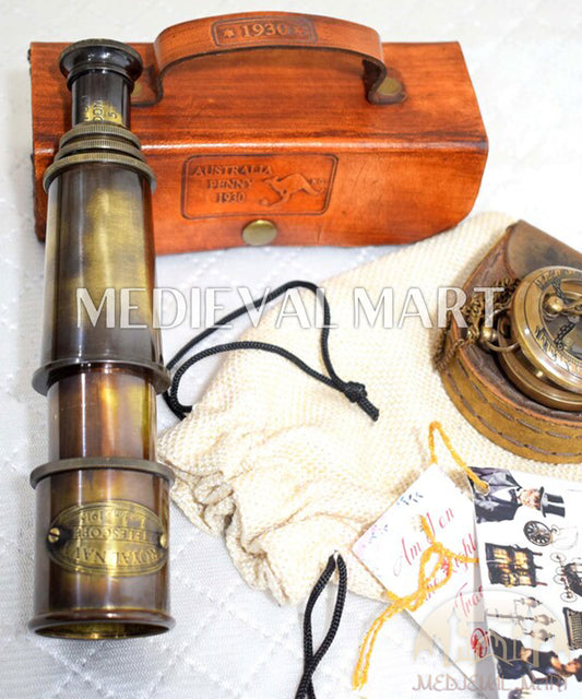 MEDIEVALMART Nautical Personalized Working Telescope Pirates Spyglass Gift For Dad