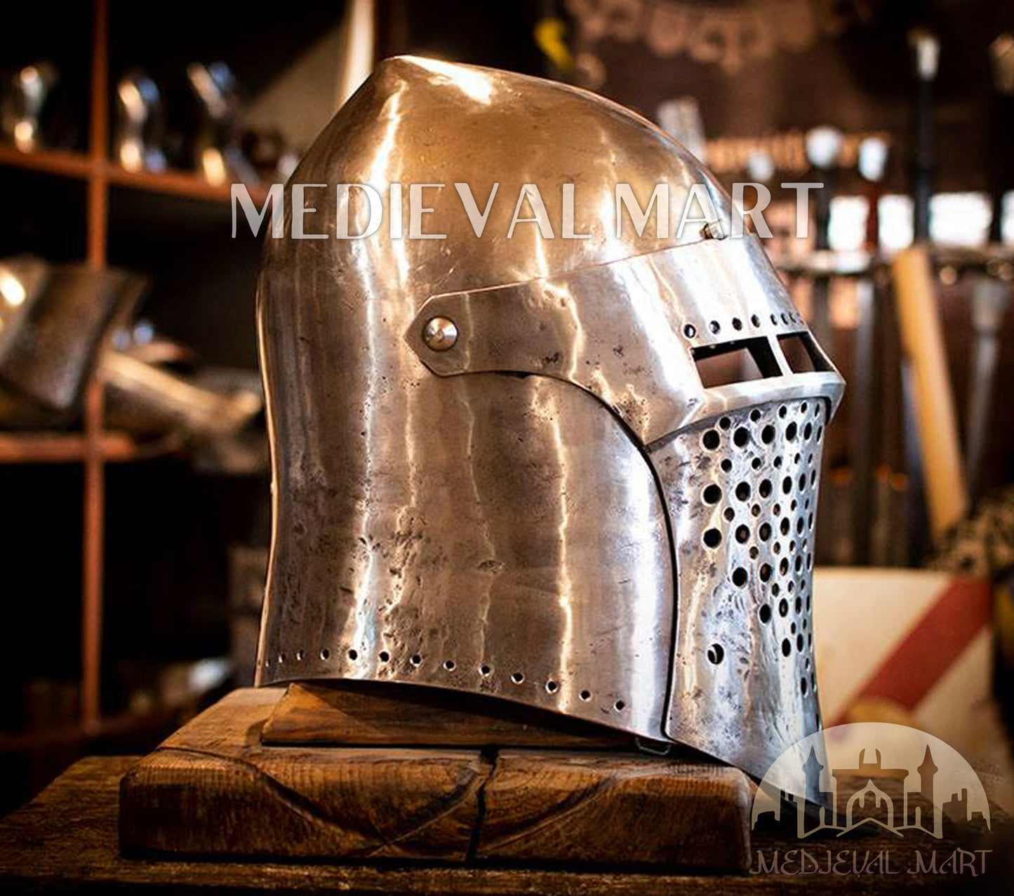 MEDIEVALMART Medieval Forged Steel Alexander (ROA 1332) Full Size War Helmet