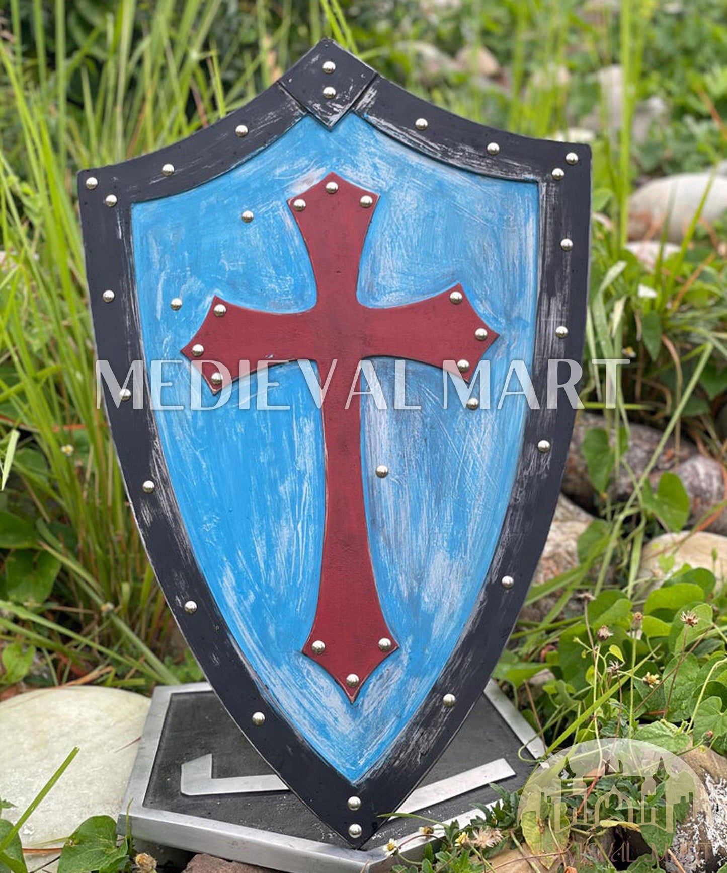 MEDIEVALMART Medieval Templar Cross Crusader Wooden Shield | Gift for Christmas Day