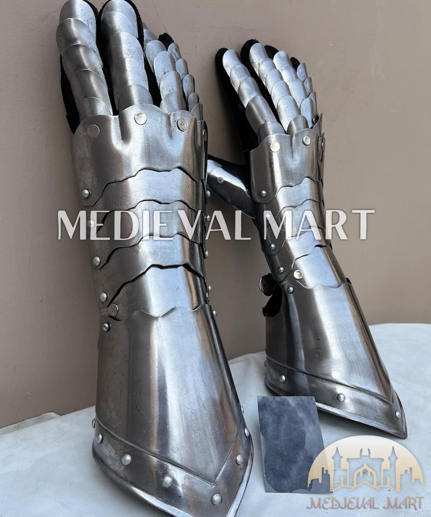 MEDIEVALMART LOTR Witcher Sauron-Inspired Exclusive Steel Plate Gauntlet- Cosplay Gloves Armor
