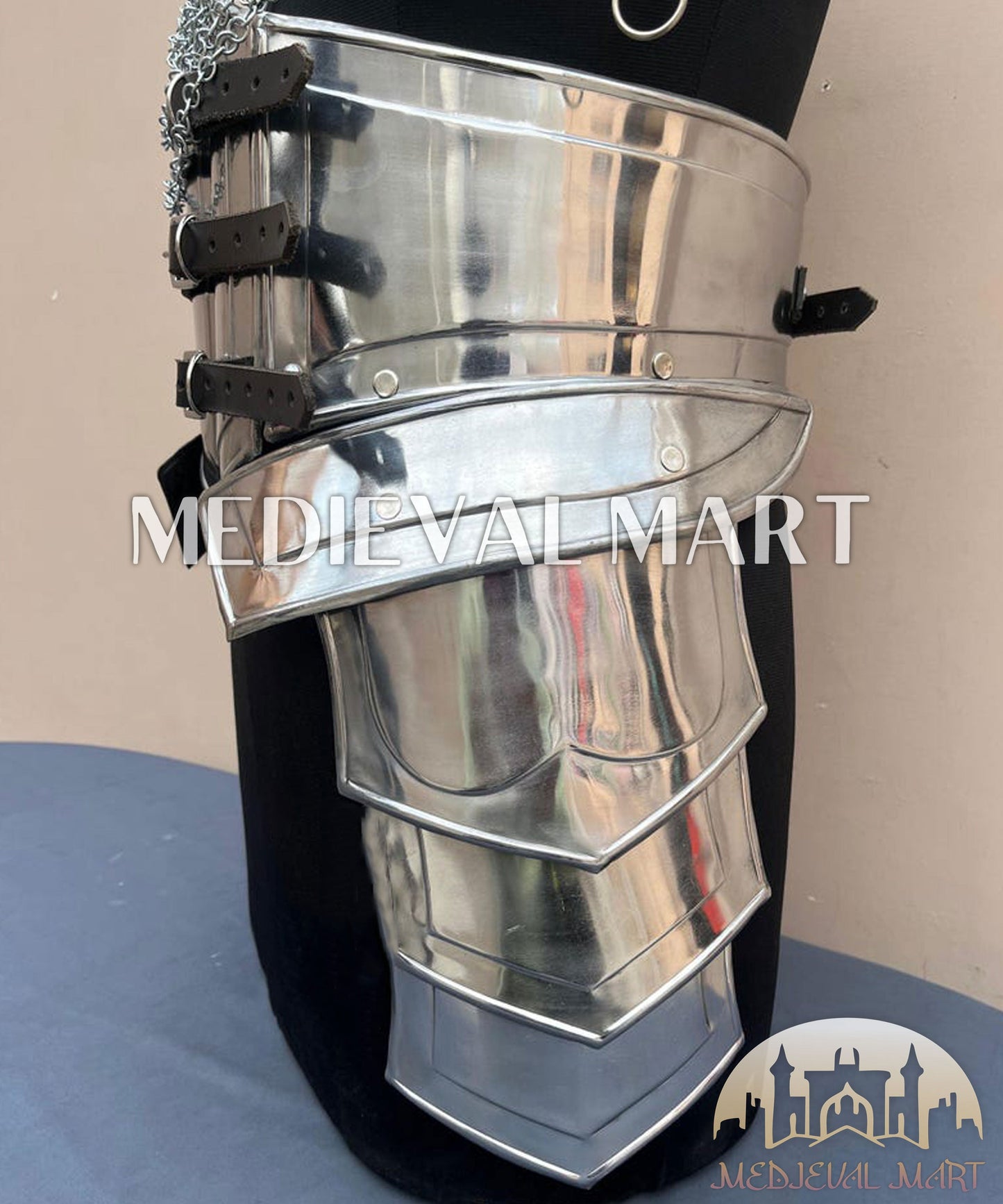 MEDIEVALMART Women’s Silver (MoonFire) Chainmail Frost Belt + Hip Armor