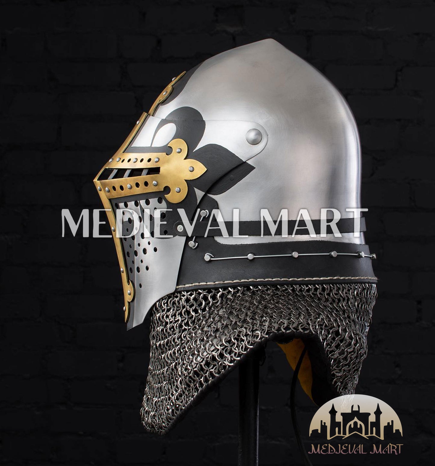 MEDIEVALMART 4th-Century Alexander “Monarch” Edition ROA Helmet W/H Golden Cross