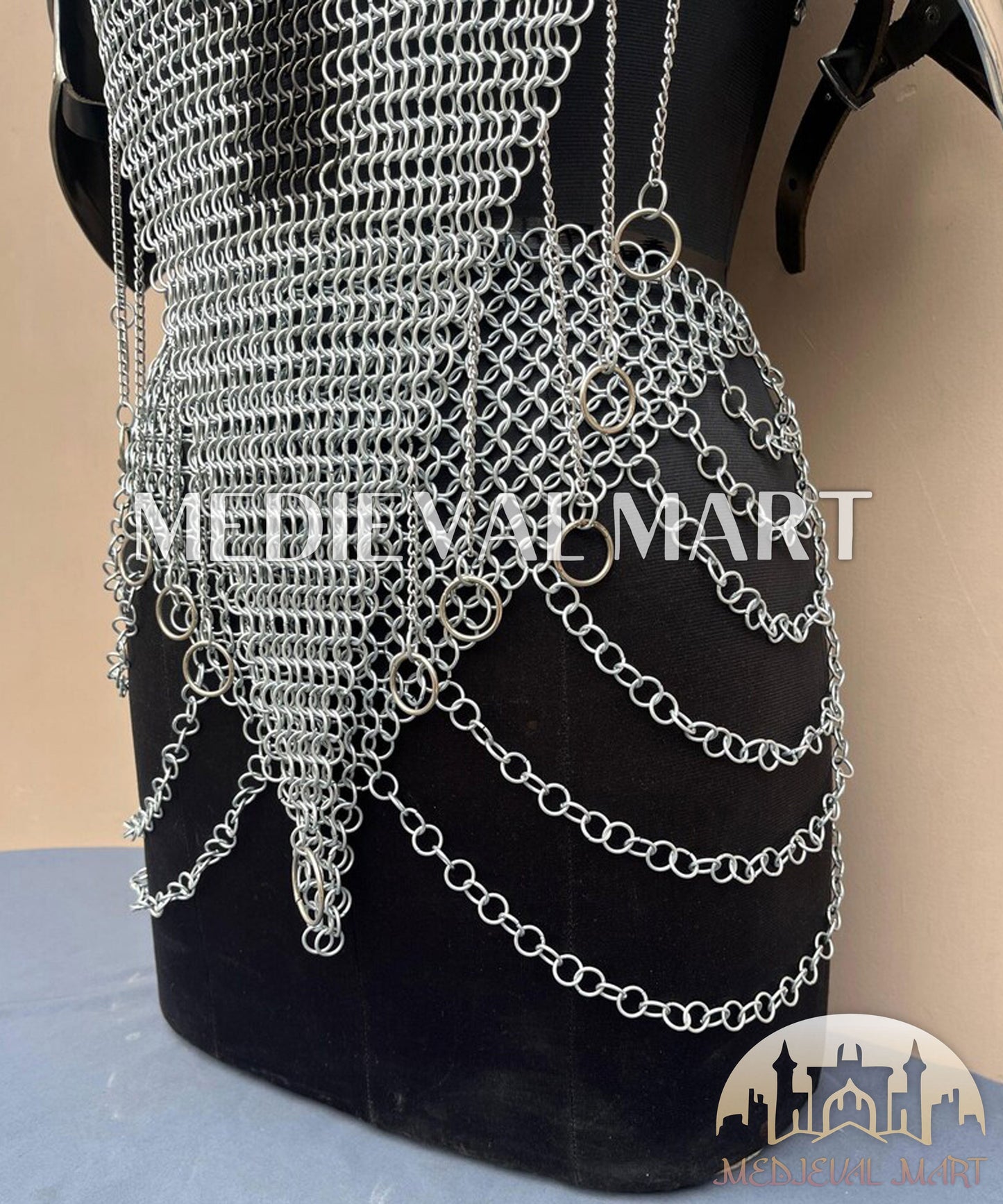 MEDIEVALMART (Isolara Dragonplate) Women’s Armor W/H Silver (Dragonfang) Jesus Chainmail Armor