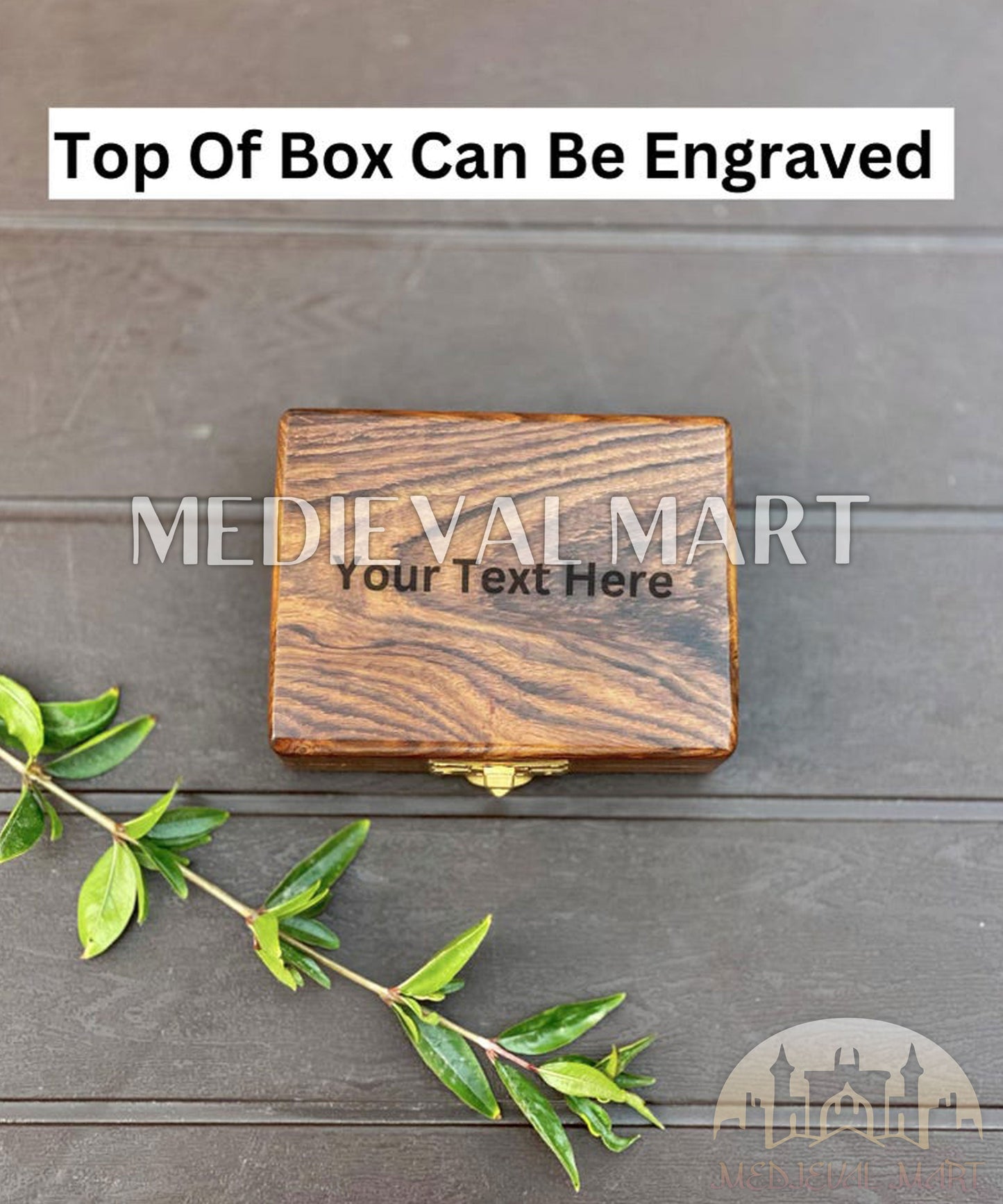 MEDIEVALMART Chrome Plate Nautical Engrave Locket Compass Silver Finish W/H Gen-2 Wooden Case | Gift For Mom