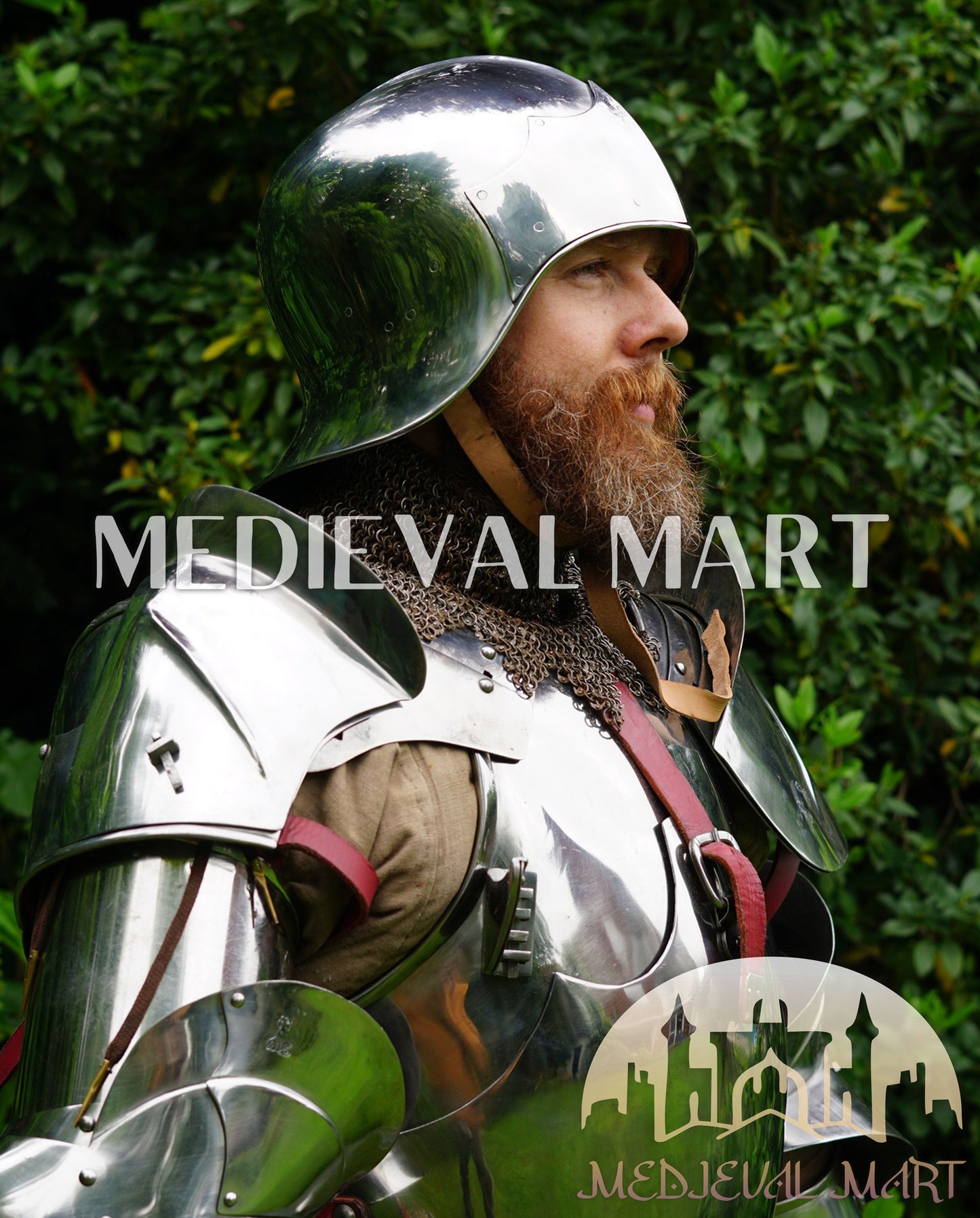 MEDIEVALMART 15th Century Gothic Parade Knight Armor | Late Medieva Full Plate Chainmail Suit for Reenactment