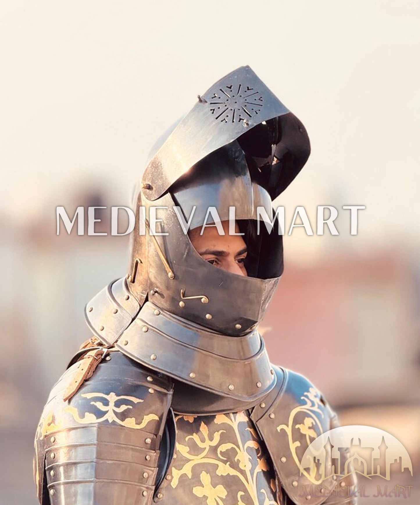 MEDIEVALMART Anton Peffenhauser's Competition Knight Steel Half Body Armor Suit