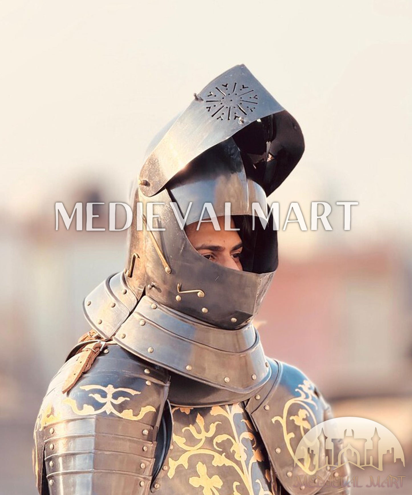 MEDIEVALMART Anton Peffenhauser's Competition Knight Steel Half Body Armor Suit